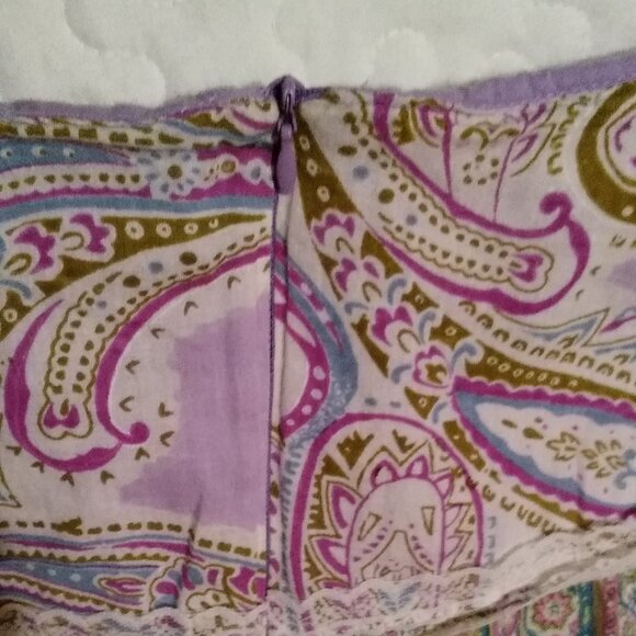 Live A Little Maxi Skirt Women's Size 16 Purple Floral VTG, Lined, Retro, - Picture 11 of 11